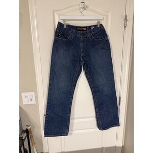 Ariat FR M4 Relaxed Boot Cut Jeans Men's Size 32x32 Blue Dark Wash Cat 2 2112